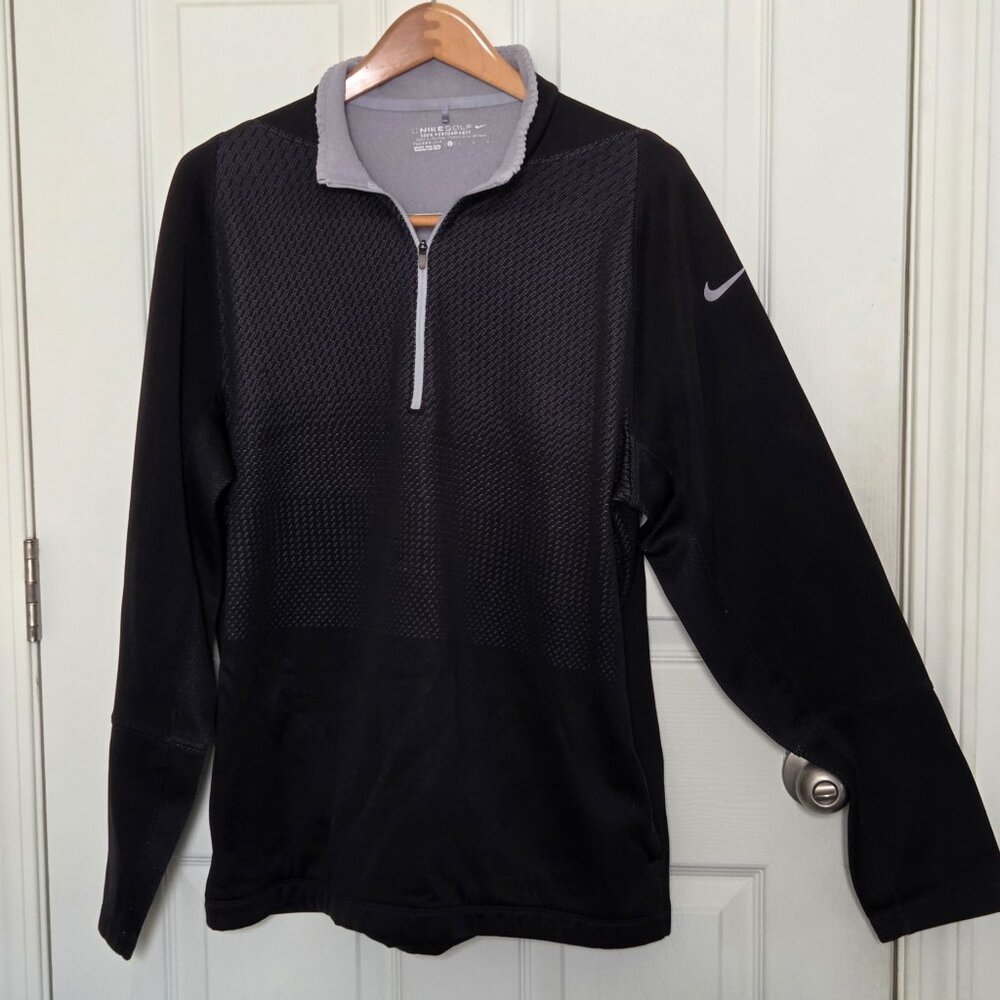 Nike Pullover Tour Performance Golf Jacket  Black Therma-Fit 1/4  Zip Mens Large